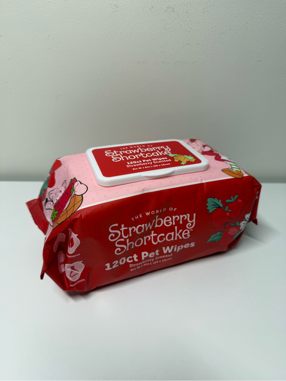 Strawberry Shortcake Pet Wipes 120 Count Large Scented